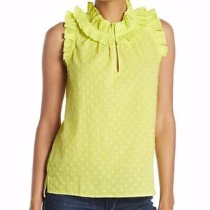 J Crew Semi Sheer Polka Dot Sleeveless Shirt Size 2